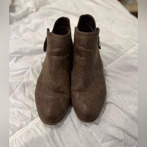 Brown Faux Leather Ankle Boots